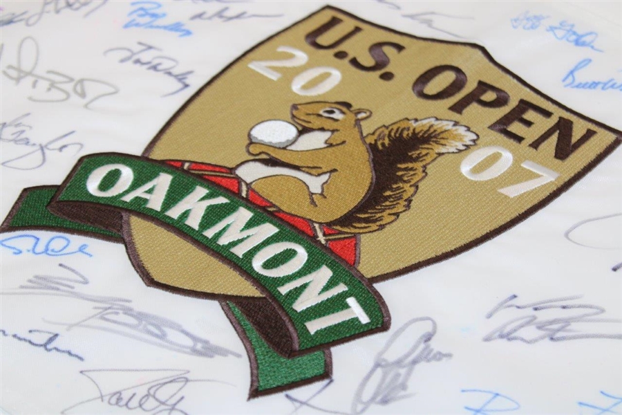 Field Signed 2007 US Open at Oakmont Embroidered Flag JSA ALOA