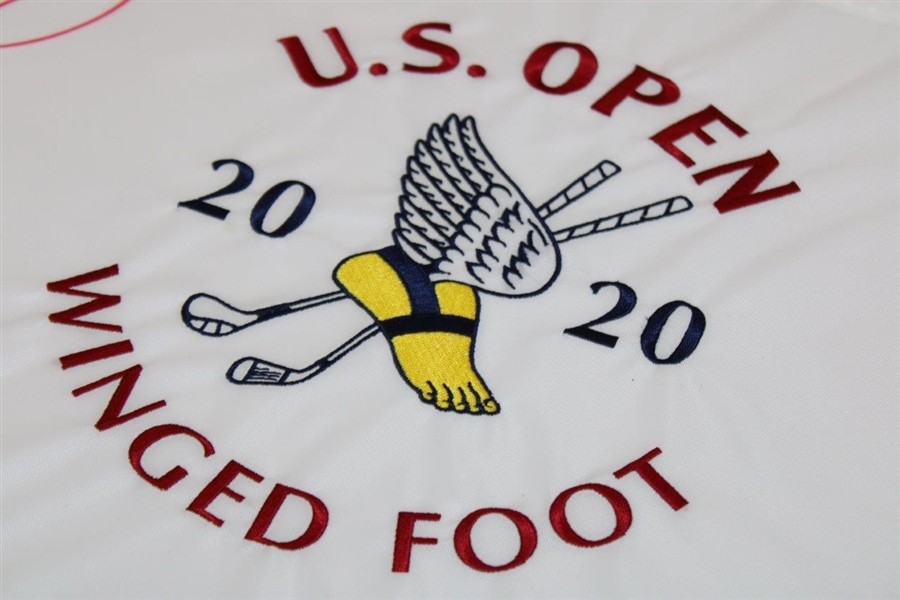Bryson Dechambeau Signed 2020 US Open at Winged Foot Embroidered Flag JSA ALOA