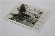 1955 Ben Hogan & Sam Snead Press Photo Walking on Eve of Masters Tournament