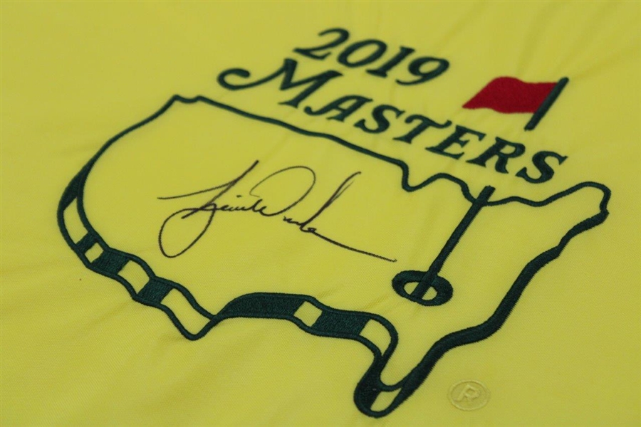Tiger Woods Signed 2019 Masters Embroidered Flag JSA ALOA