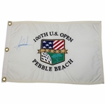 Tiger Woods Signed 2000 US Open at Pebble Beach Flag JSA ALOA
