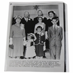 1960 President Eisenhower First Family in Easter Clothes In Front of Mamies Cabin Press Photo