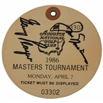 Nicklaus & Player Signed 1986 Masters Monday Ticket #03302 JSA ALOA