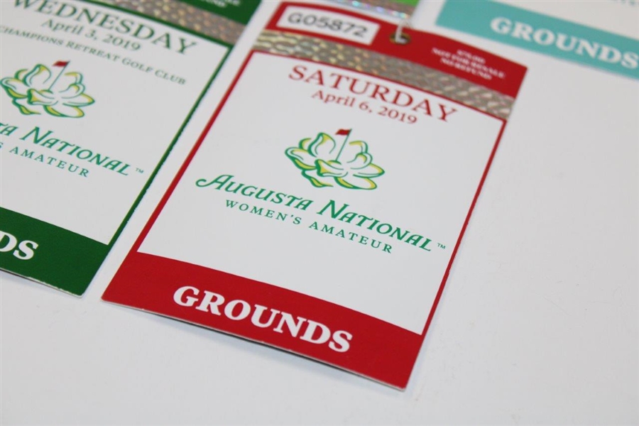 Five (5) Augusta National Women's Amateur Grounds Tickets From Years 2019-2022