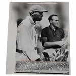 Arnold Palmer & Caddie Nathaniel Avery 1963 Masters Tournament Practice Round Photo