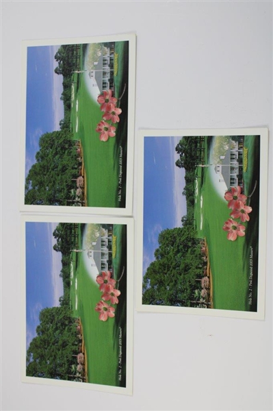 Three (3) 2003 Masters Breakfast/Lunch Menus w/Hole No. 2 'Pink Dogwood' Cover