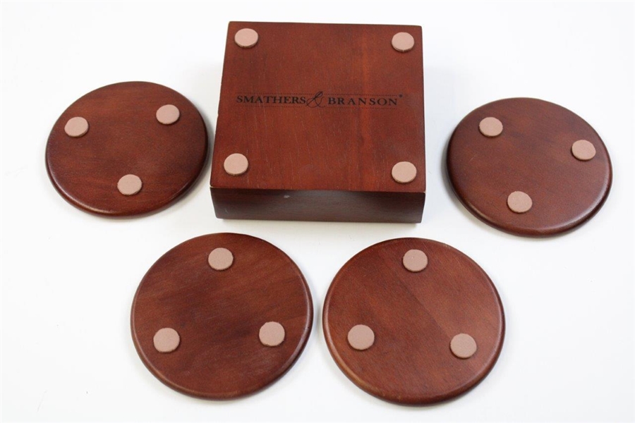 Augusta National Golf Club Clubhouse Smathers & Branson Stitched Coasters in Holder