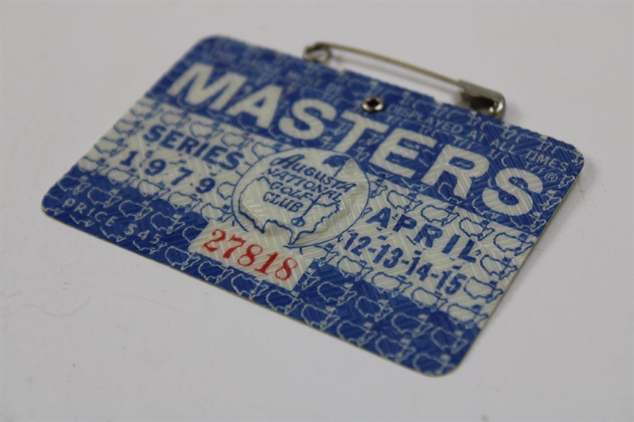 1979 Masters Tournament SERIES Badge #27818 - Fuzzy Zoeller Winner