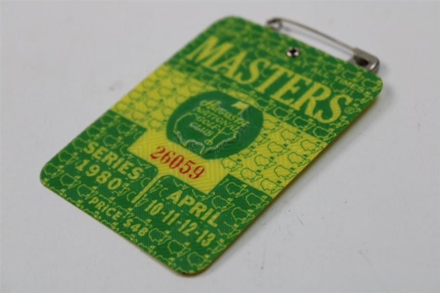 1980 Masters Tournament SERIES Badge #26059 - Seve Ballesteros Winner