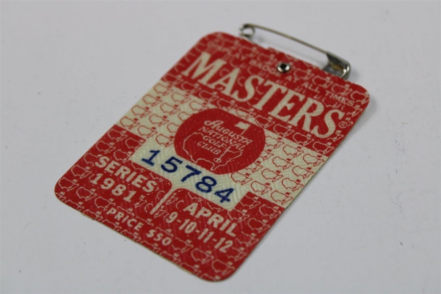 1981 Masters Tournament SERIES Badge #15784 - Tom Watson 2nd Masters Win