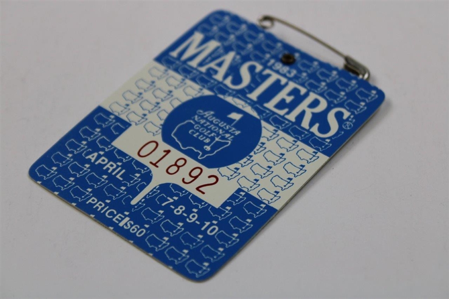 1983 Masters Tournament SERIES Badge #01892 - Seve Ballesteros 2nd Masters Win