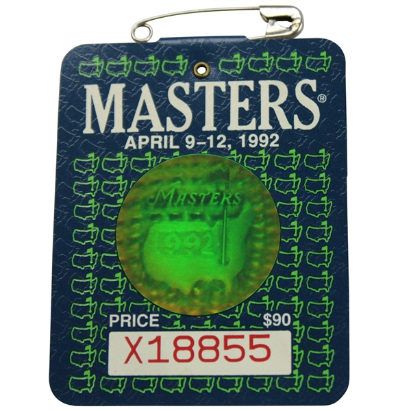 1992 Masters Tournament SERIES Badge #X18855 - Fred Couples Winner