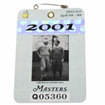2001 Masters Tournament SERIES Badge #Q05360 - Tiger Woods 2nd Masters Win - Tiger Slam