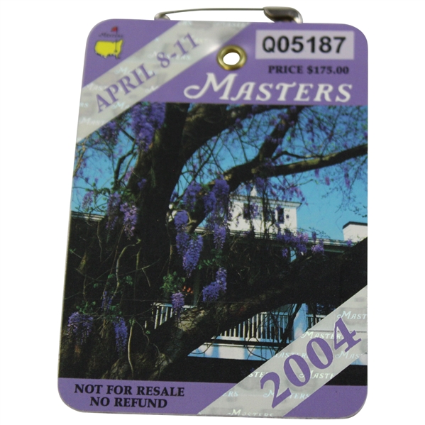 2004 Masters Tournament SERIES Badge #Q05187 - Phil Mickelson Winner