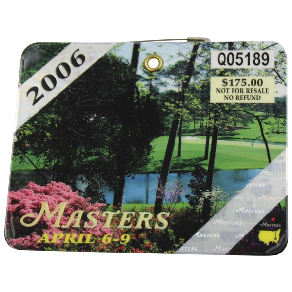 2006 Masters Tournament SERIES Badge #Q05189 - Phil Mickelson 2nd Masters Win