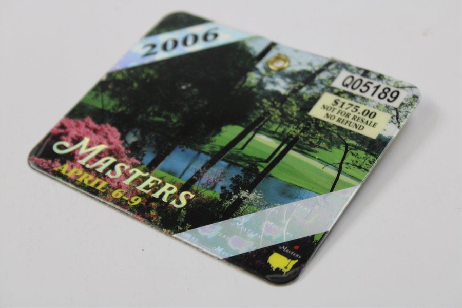 2006 Masters Tournament SERIES Badge #Q05189 - Phil Mickelson 2nd Masters Win