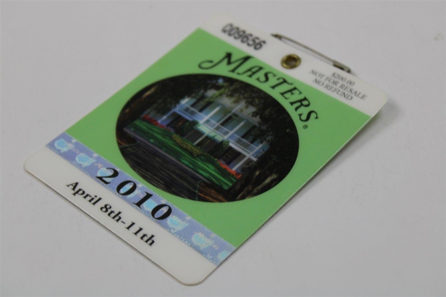 2010 Masters Tournament SERIES Badge #Q09656 - Phil Mickelson 3rd Masters Win