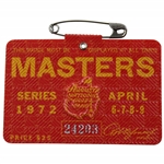 1972 Masters Tournament Series Badge #24203 - Jack Nicklaus Winner