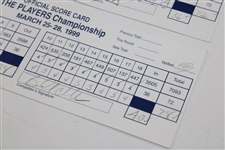 Watson, Daly, Couples & Three Others Signed 1999 Players Championship Used Scorecards 