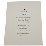 2012 Augusta National Golf Club Cocktail Buffet Invitation - April 4th