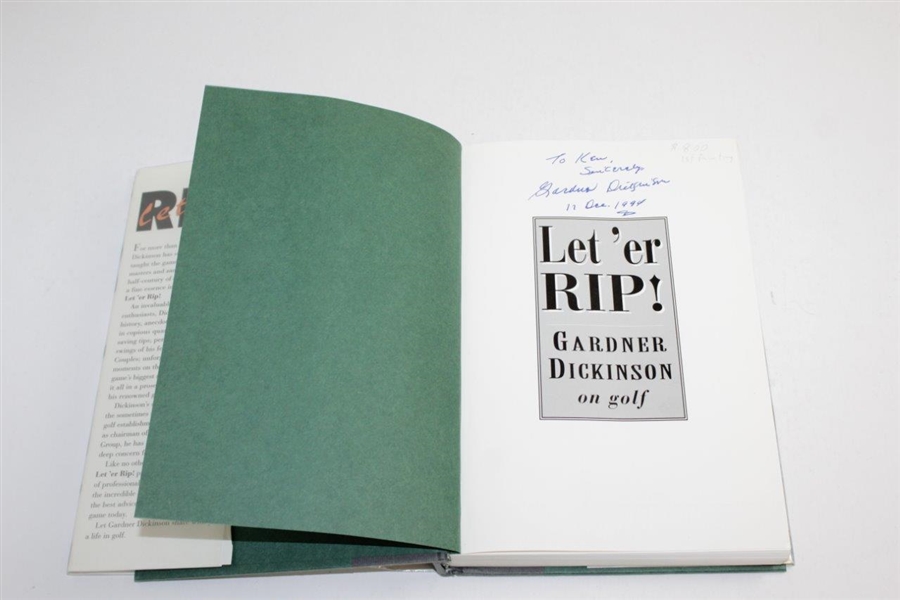 Let 'er Rip - Gardner Dickinson on Golf' 1994 Book Inscribed by Gardner Dickinson