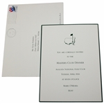 Gene Sarazens Personal Invitation To 1999 Masters Club Dinner w/ Envelope