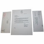 Gene Sarazens Personal Augusta National Golf Club Masters Badges Correspondence w/ Signed Envelope JSA ALOA