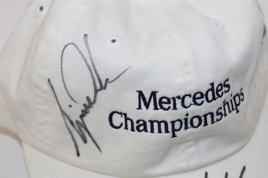 Woods, Mickelson, Couples & Love Signed Mercedes Championships Hat JSA ALOA