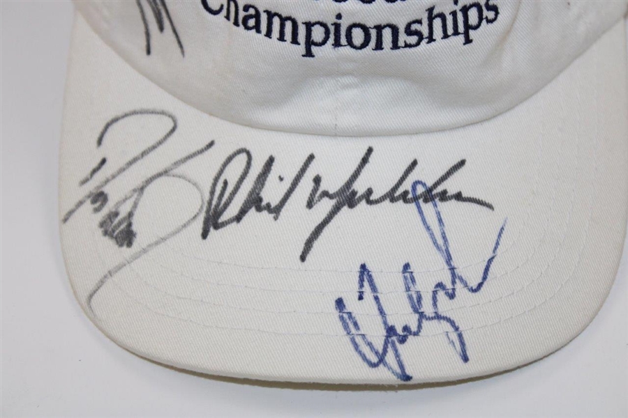 Woods, Mickelson, Couples & Love Signed Mercedes Championships Hat JSA ALOA