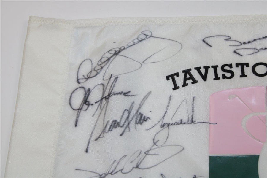 Tiger Woods, Scott, Els, Rose & others Signed 2011 Tavistock Cup White Flag JSA ALOA