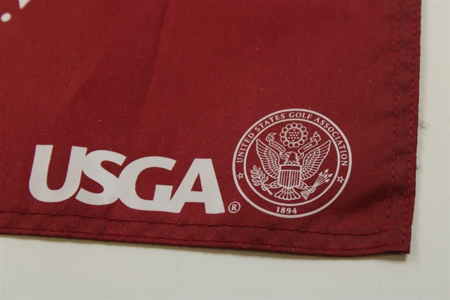 2014 US Open at Pinehurst No. 2 Dual Trophy Logo Red Screen Flag - Unsigned
