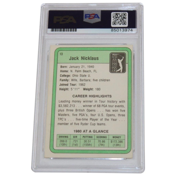 Jack Nicklaus Signed 1981 Donruss PGA Tour Rookie Card PSA Auto Grade GEM-MT 10 #85013974