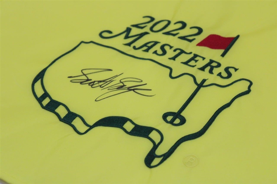 Scottie Scheffler Signed 2022 Masters Embroidered Flag PSA #AN92259