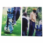 Two (2) Original Michael Jordan Golfing & Carolina Blue Golf Bag Photos