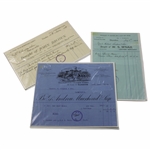3 Original invoices to R. Simpson, Carnoustie for Twine (whipping) and leather for golf club grips