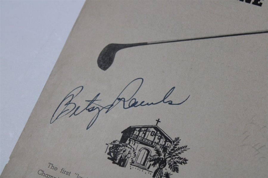 Several pages with early LPGA autographs including Betty Jameson, Marlene Bauer, Betsy Rawls, Patty Berg, Gloria Armstrong, Betty Hicks
