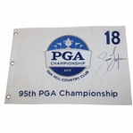 Jason Dufner Signed 2013 PGA Championship at Oak Hill CC Embroidered Flag JSA ALOA