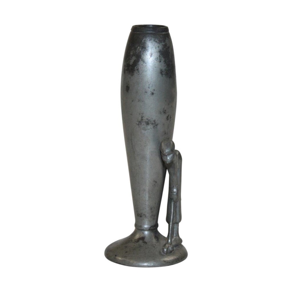 Art Deco Golf Themed Mayflower Pewter Vase Made By Weidlich Brothers 