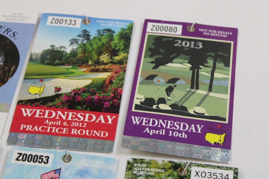 Eight (8) Various Masters Par 3 Wednesday Tickets - 2008, 2010, 2012-2014, 2016, 2018 & 2020