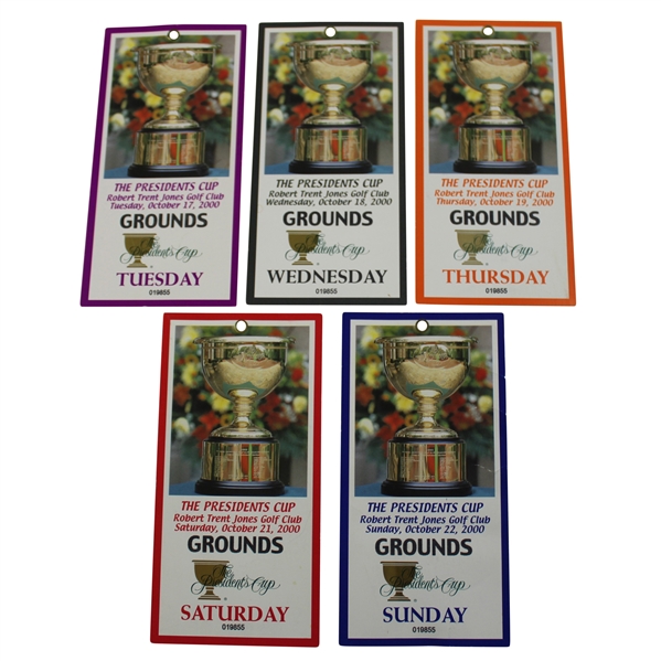 Five (5) Different Tickets From 2000 Presidents Cup