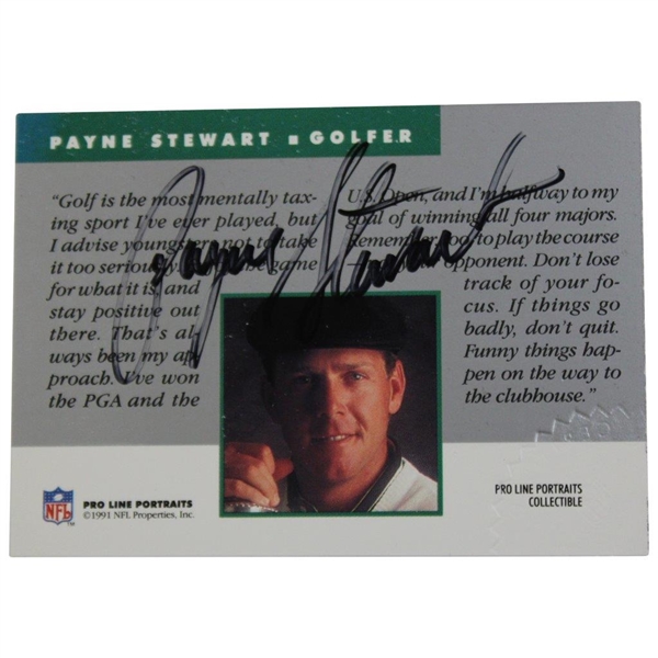 Payne Stewart Signed 1991 Pro Line Portraits Card JSA ALOA