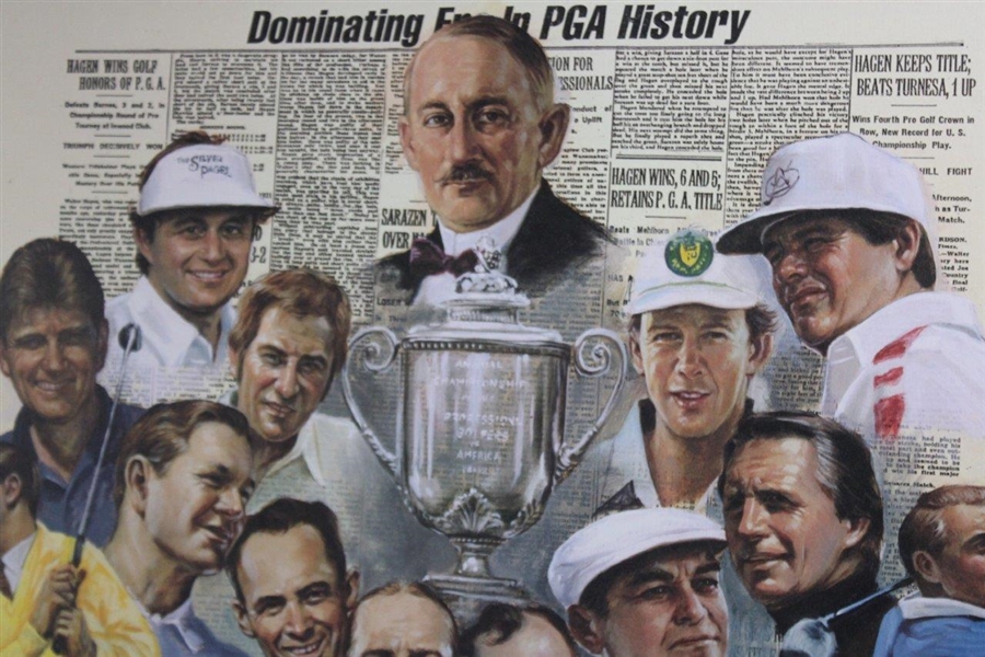 1996 First 80 Years of PGA Championship Ltd Ed Doug Lodon Print by Artist Chung - Framed 