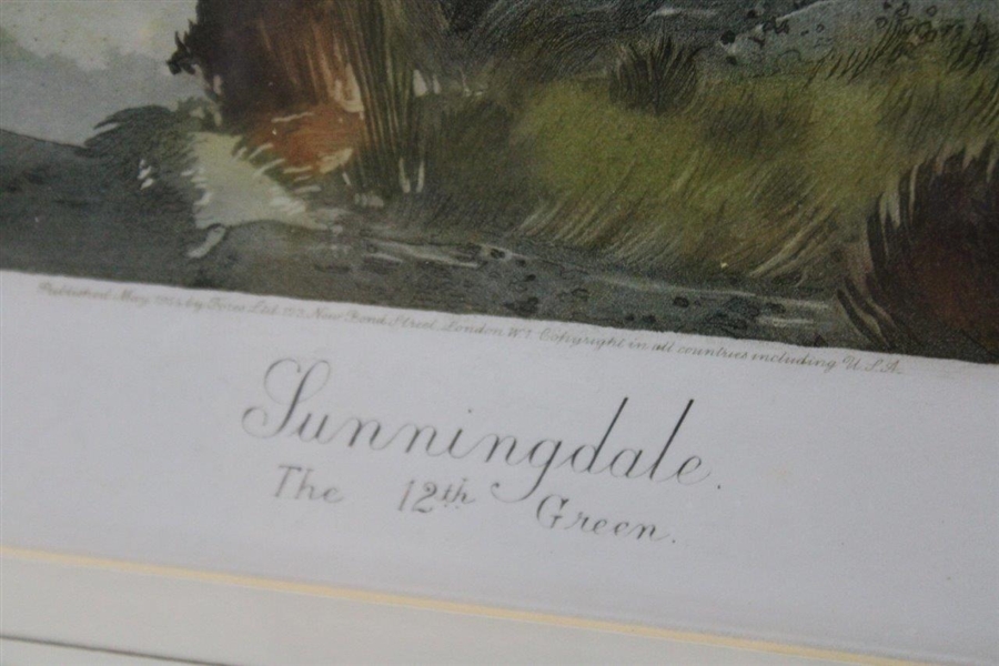 1954 Sunningdale The 12th Green Print by Lawrence Josset - Framed 