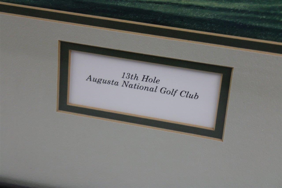 13th Hole Augusta National Golf Club Framed Illustration Signed By Artist Linda Hartough