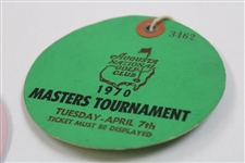 1970, 1975, 1977, 1980 & 1987 Masters Tournament Practice Round Tickets