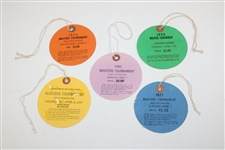 1970, 1975, 1977, 1980 & 1987 Masters Tournament Practice Round Tickets