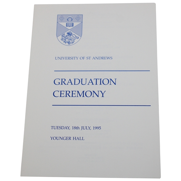 1995 St Andrews Graduation Ceremony Program - Gary Player