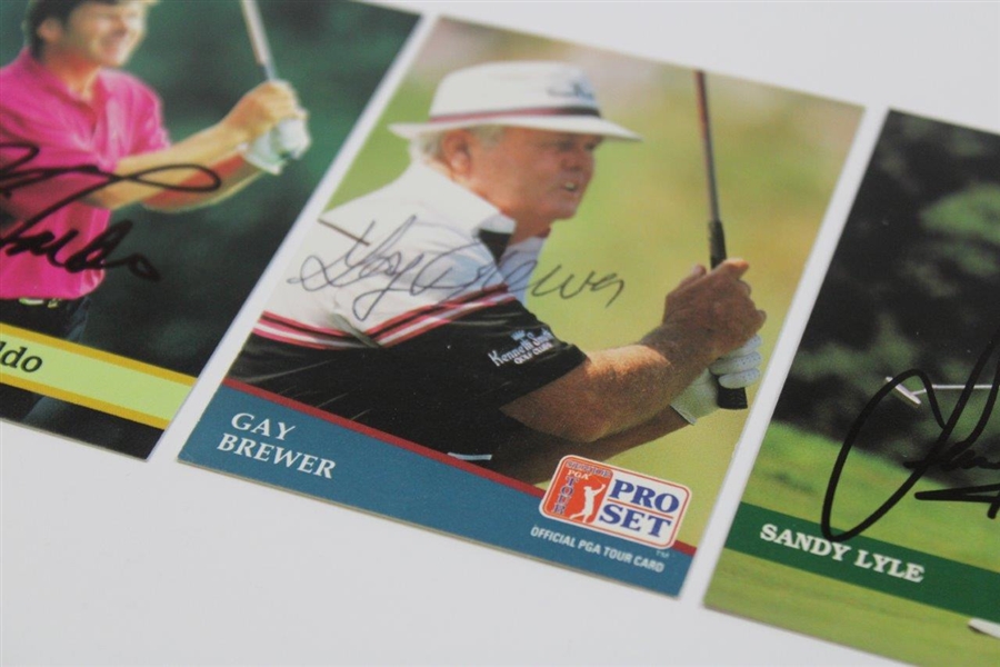(3) Masters Champions Signed Golf Cards Lyle, Faldo, Brewer JSA ALOA