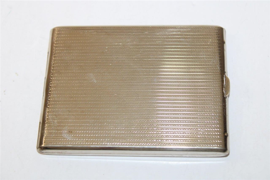 1930's Silver Cigarette Case - Enameled Golfer Motif