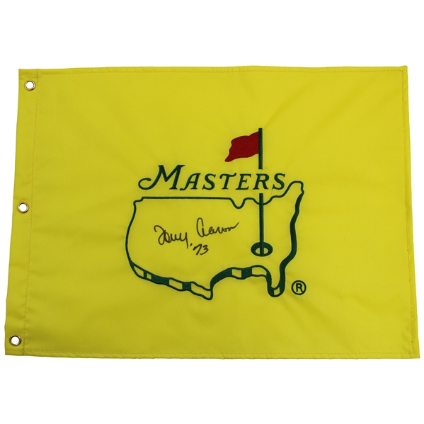 Tommy Aaron Signed Masters Undated Embroidered Flag with '73' JSA ALOA
